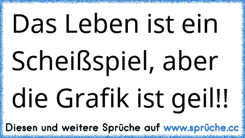 Das Leben ist ein Scheißspiel, aber die Grafik ist geil!!