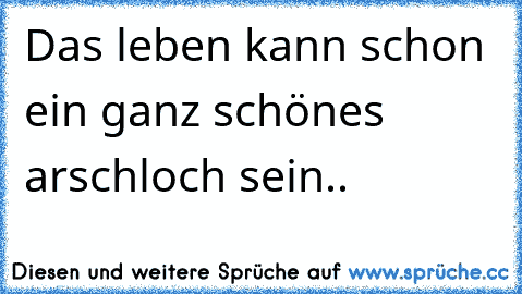 Das leben kann schon ein ganz schönes arschloch sein..