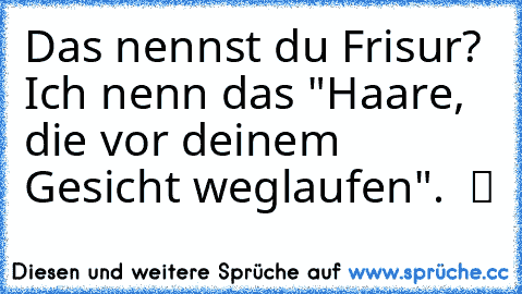 Das nennst du Frisur? Ich nenn das "Haare, die vor deinem Gesicht weglaufen". ♥ ツ