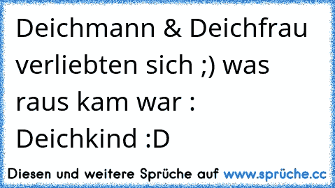 Deichmann & Deichfrau  verliebten sich ;) was raus kam war : Deichkind :D♥