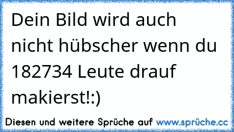 Dein Bild wird auch nicht hübscher wenn du 182734 Leute drauf makierst!:)