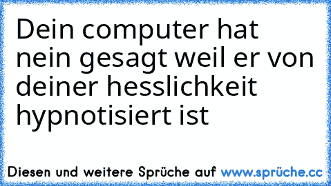 Dein computer hat nein gesagt weil er von deiner hesslichkeit hypnotisiert ist