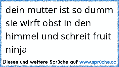 dein mutter ist so dumm sie wirft obst in den himmel und schreit fruit ninja