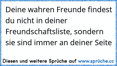 Deine wahren Freunde findest du nicht in deiner Freundschaftsliste, sondern sie sind immer an deiner Seite 