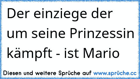 Der einziege der um seine Prinzessin kämpft - ist Mario ♥