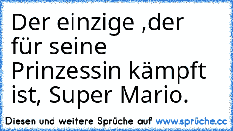 Der einzige ,der für seine Prinzessin kämpft ist, Super Mario.