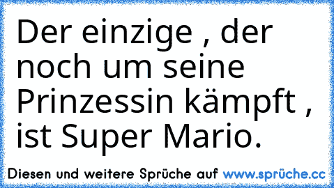 Der einzige , der noch um seine Prinzessin kämpft , ist Super Mario. ♥