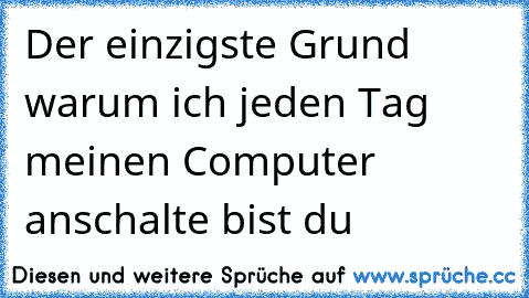 Der einzigste Grund warum ich jeden Tag meinen Computer anschalte bist du♥