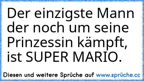 Der einzigste Mann der noch um seine Prinzessin kämpft, ist SUPER MARIO♥.