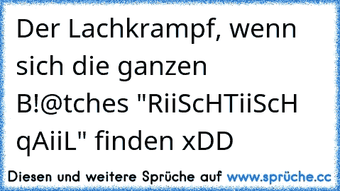 Der Lachkrampf, wenn sich die ganzen B!@tches "RiiScHTiiScH qAiiL" finden xDD