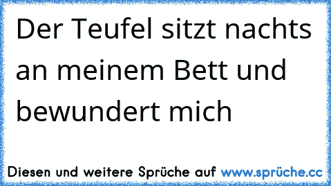 Der Teufel sitzt nachts an meinem Bett und bewundert mich ☆ ☆ ☆