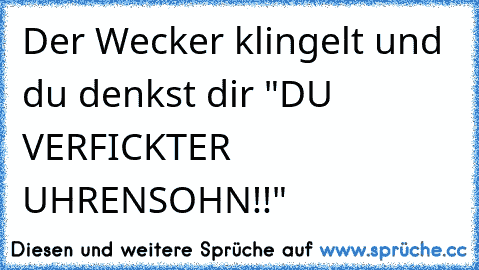 Der Wecker klingelt und du denkst dir "DU VERFICKTER UHRENSOHN!!"