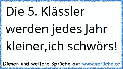 Die 5. Klässler werden jedes Jahr kleiner,ich schwörs!