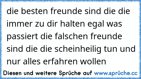 die besten freunde sind die die immer zu dir halten egal was passiert die falschen freunde sind die die scheinheilig tun und nur alles erfahren wollen