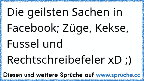 Die geilsten Sachen in Facebook; Züge, Kekse, Fussel und Rechtschreibefeler xD ;)