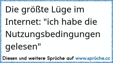 Die größte Lüge im Internet: "ich habe die Nutzungsbedingungen gelesen"