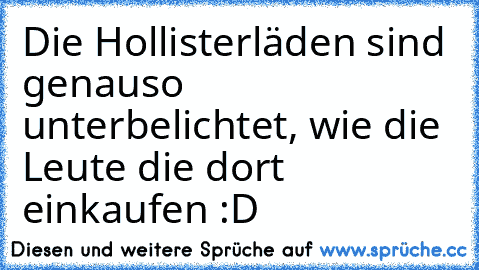 Die Hollisterläden sind genauso unterbelichtet, wie die Leute die dort einkaufen :D