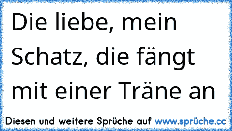 Die liebe, mein Schatz, die fängt mit einer Träne an ♥