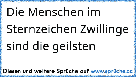 Die Menschen im Sternzeichen Zwillinge sind die geilsten  ☆ ♥