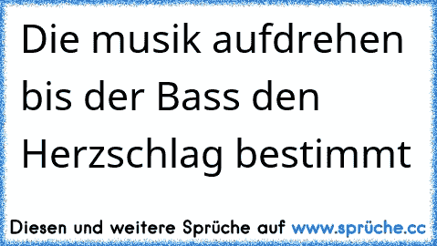 Die musik aufdrehen bis der Bass den Herzschlag bestimmt ♥