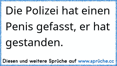 Die Polizei hat einen Penis gefasst, er hat gestanden.