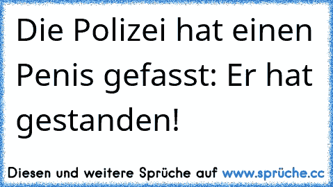 Die Polizei hat einen Penis gefasst: Er hat gestanden!