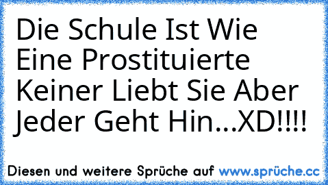 Die Schule Ist Wie Eine Prostituierte Keiner Liebt Sie Aber Jeder Geht Hin...XD!!!!