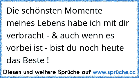 Die schönsten Momente meines Lebens habe ich mit dir verbracht - & auch wenn es vorbei ist - bist du noch heute das Beste ! ♥