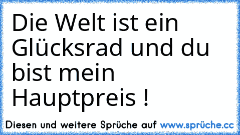 Die Welt ist ein Glücksrad und du bist mein Hauptpreis ! ♥