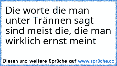 Die worte die man unter Trännen sagt sind meist die, die man wirklich ernst meint ♥