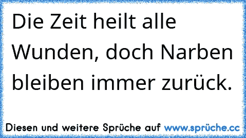 Die Zeit heilt alle Wunden, doch Narben bleiben immer zurück.