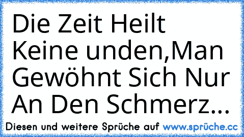 Die Zeit Heilt Keine unden,
Man Gewöhnt Sich Nur An Den Schmerz... ♥