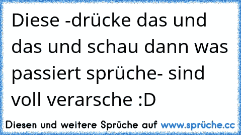 Diese -drücke das und das und schau dann was passiert sprüche- sind voll verarsche :D