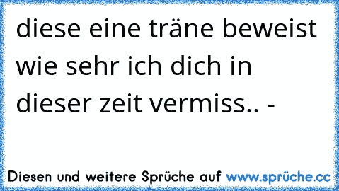 diese eine träne beweist wie sehr ich dich in dieser zeit vermiss.. -