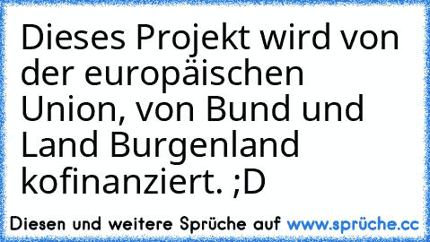 Dieses Projekt wird von der europäischen Union, von Bund und Land Burgenland kofinanziert. ;D