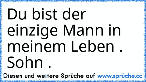 Du bist der einzige Mann in meinem Leben . 
Sohn .