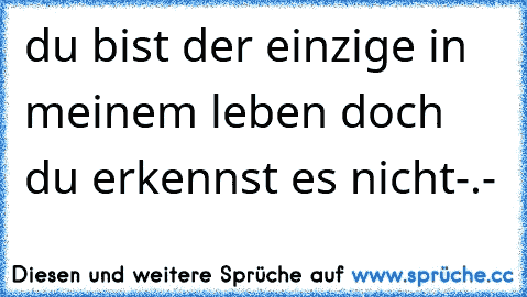 du bist der einzige in meinem leben doch du erkennst es nicht-.-