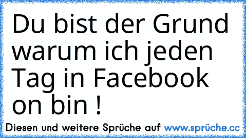 Du bist der Grund warum ich jeden Tag in Facebook on bin !