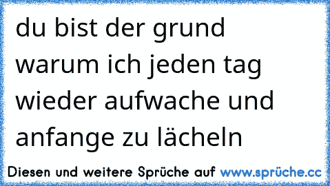 du bist der grund warum ich jeden tag wieder aufwache und anfange zu lächeln ♥