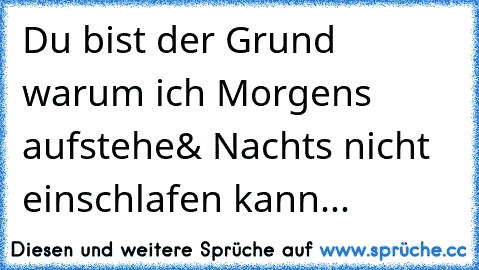 Du bist der Grund warum ich Morgens aufstehe
& Nachts nicht einschlafen kann...♥