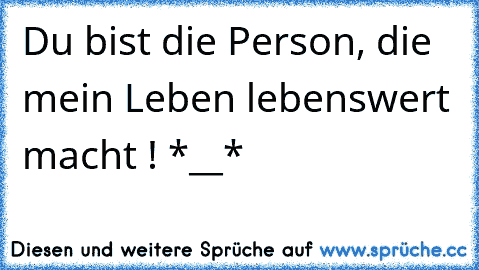 Du bist die Person, die mein Leben lebenswert macht ! *__*