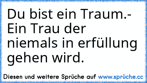 Du bist ein Traum.- Ein Trau der niemals in erfüllung gehen wird.