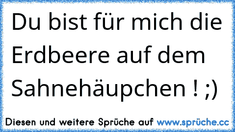 Du bist für mich die Erdbeere auf dem Sahnehäupchen ! ;)