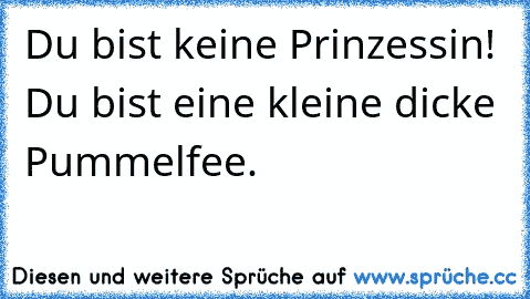 Du bist keine Prinzessin! Du bist eine kleine dicke Pummelfee.