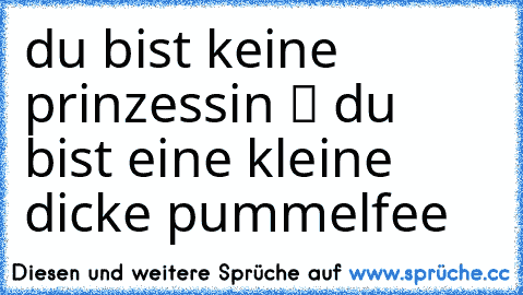 du bist keine prinzessin ツ du bist eine kleine dicke pummelfee ♥