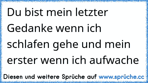 Du bist mein letzter Gedanke wenn ich schlafen gehe und mein erster wenn ich aufwache ♥