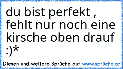 du bist perfekt , fehlt nur noch eine kirsche oben drauf :)*