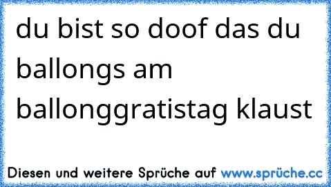 du bist so doof das du ballongs am ballonggratistag klaust