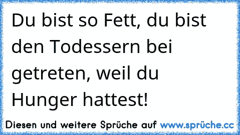 Du bist so Fett, du bist den Todessern bei getreten, weil du Hunger hattest!