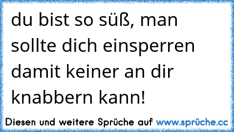 du bist so süß, man sollte dich einsperren damit keiner an dir knabbern kann! ♥